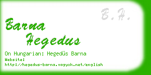 barna hegedus business card