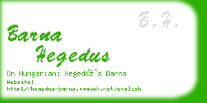 barna hegedus business card